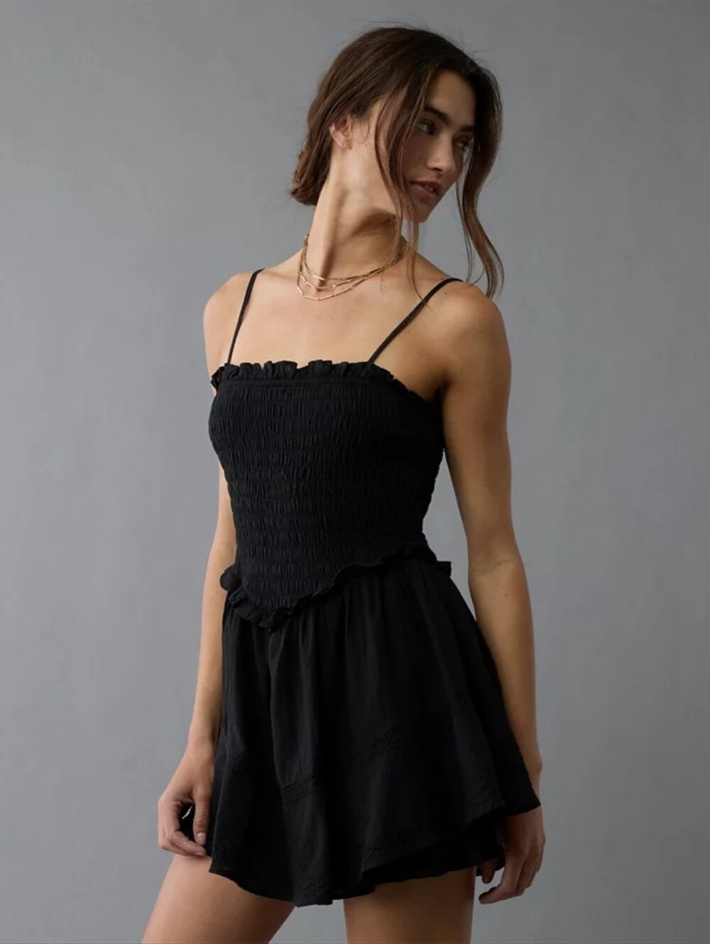 American Eagle Ruffle Tiered Romper
